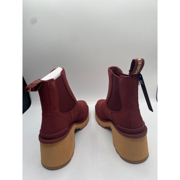 Sorel Women's Brown Hi Line Heel Round Toe Slip On Chelsea Boots NWB - Picture 5 of 7